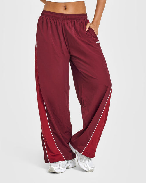 Oner Modal Oversized Piped Woven Straight Leg Track Bottoms | Rosewood