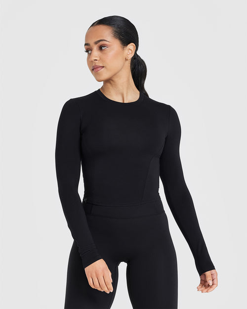 Oner Modal Mellow™ Soft Mid Long Sleeve Top | Black