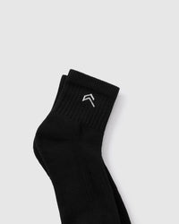 Mid Crew Socks 3 Pack | Black