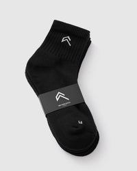 Mid Crew Socks 3 Pack | Black