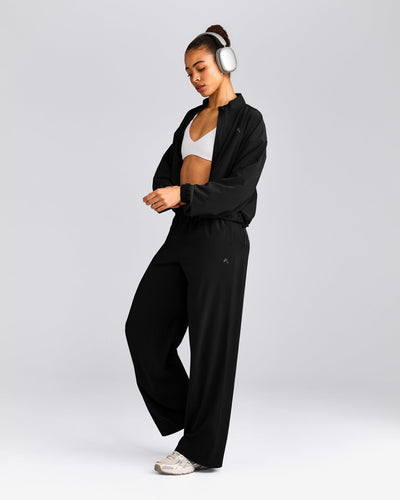 AirMove™ Straight Leg Bottoms with Reflective Logo | Black