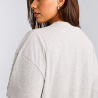 Classic Oversized Lightweight Long Sleeve Top | Light Grey Marl