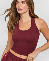 Cotton Fitted Mid Vest | Rosewood