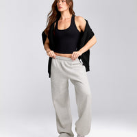 Cotton Fitted Vest with Grey Logo | Black