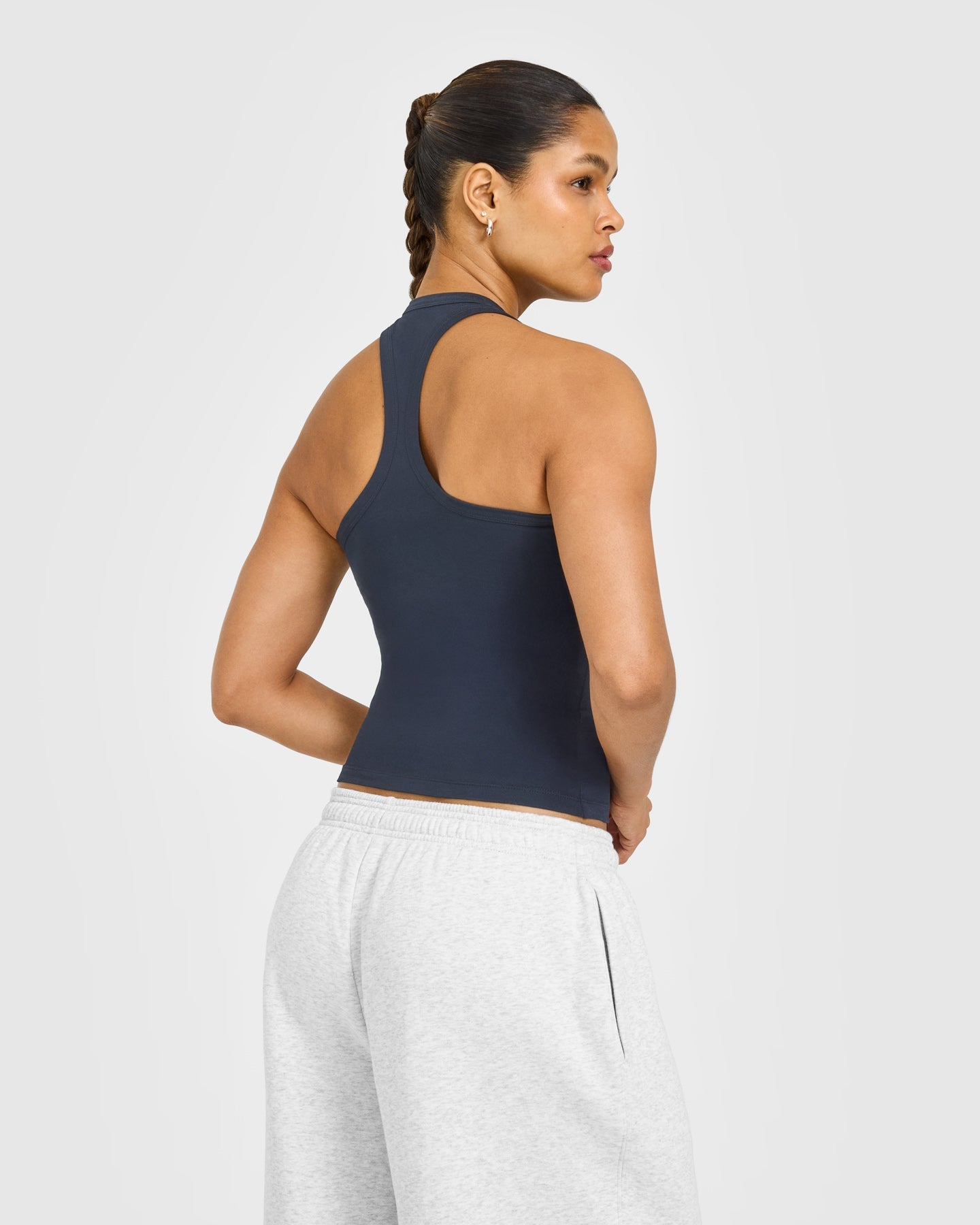 Cotton Fitted Vest with Grey Logo | True Blue