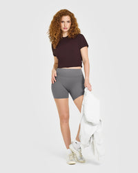 Cotton Relaxed T-Shirt | Plum Brown