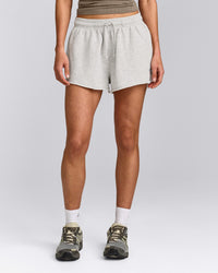 Cotton Vintage Lounge Shorts | Light Grey Marl