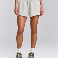 Cotton Vintage Lounge Shorts | Light Grey Marl