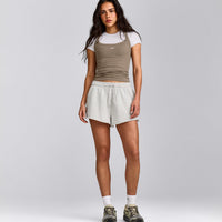 Cotton Vintage Lounge Shorts | Light Grey Marl