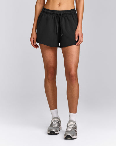 Cotton Vintage Lounge Shorts | Washed Black
