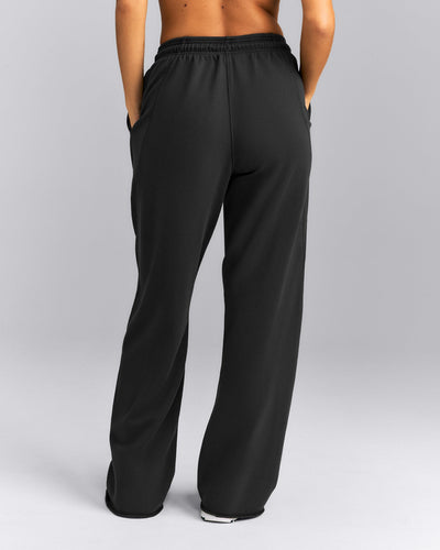 Cotton Vintage Lounge Wide Leg Joggers | Washed Black