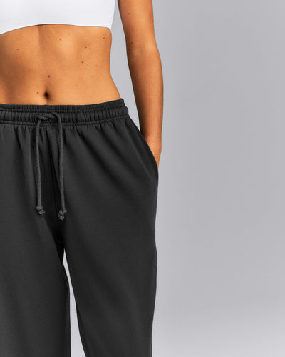 Cotton Vintage Lounge Wide Leg Joggers | Washed Black