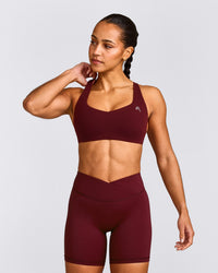 EasyLift™ Cross Back Sports Bra with Grey Logo | Rosewood