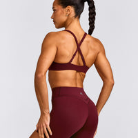 EasyLift™ Cross Back Sports Bra with Grey Logo | Rosewood