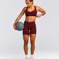 EasyLift™ Cross Back Sports Bra with Grey Logo | Rosewood
