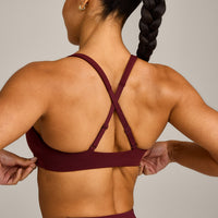 EasyLift™ Cross Back Sports Bra with Grey Logo | Rosewood