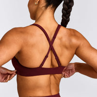 EasyLift™ Cross Back Sports Bra with Grey Logo | Rosewood