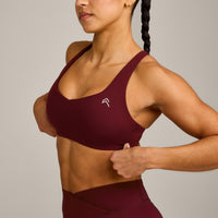 EasyLift™ Cross Back Sports Bra with Grey Logo | Rosewood