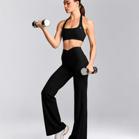 EasyLift™ Halter Bralette with Grey Logo | Black