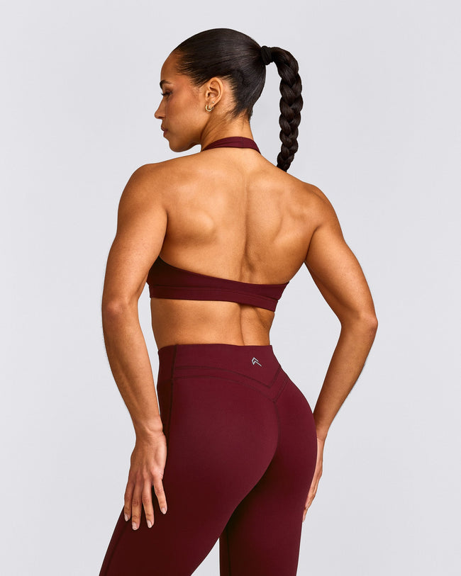 EasyLift™ Halter Bralette with Grey Logo | Rosewood