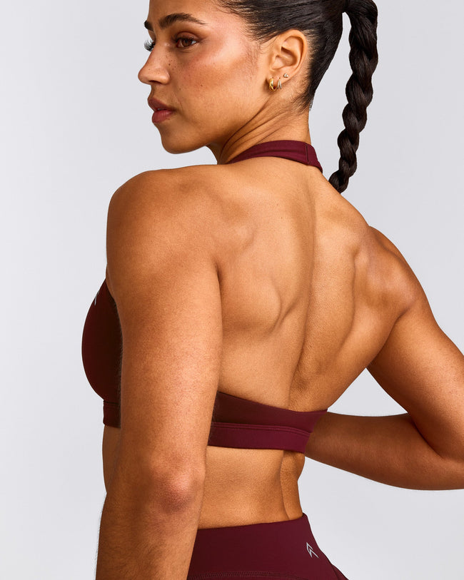 EasyLift™ Halter Bralette with Grey Logo | Rosewood