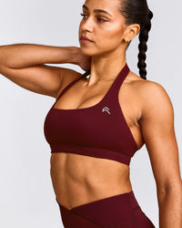 EasyLift™ Halter Bralette with Grey Logo | Rosewood