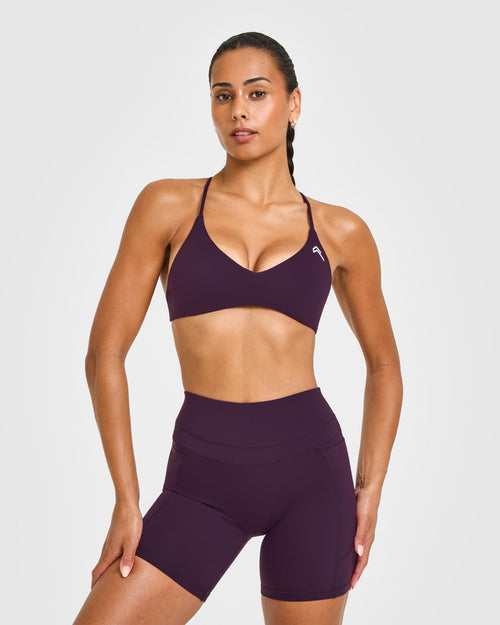Oner Modal EasyLift™ Ultra Minimal Bralette with White Logo | Blackberry Purple