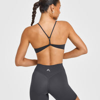 EasyLift™ Ultra Minimal Bralette with White Logo | Coal