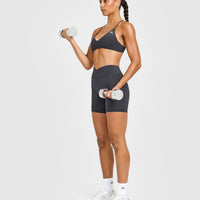 EasyLift™ Ultra Minimal Bralette with White Logo | Coal