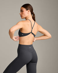 EasyLift™ Ultra Minimal Bralette with Grey Logo | Coal