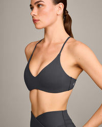 EasyLift™ Ultra Minimal Bralette with Grey Logo | Coal