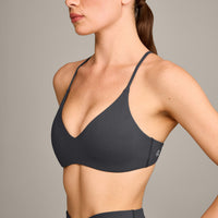 EasyLift™ Ultra Minimal Bralette with Grey Logo | Coal