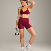 EasyLift™ Ultra Minimal Bralette with Grey Logo | Ruby Red