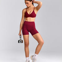 EasyLift™ Ultra Minimal Bralette with Grey Logo | Ruby Red
