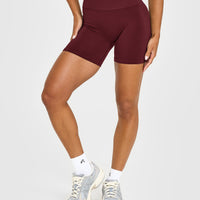 EffortlessLift™ Seamless Shorts with White Logo | Rosewood