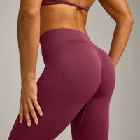EnhanceLift™ Seamless Leggings with Grey Logo | Burnt Maroon