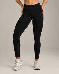 EnhanceLift™ Seamless Leggings with Grey Logo | Black