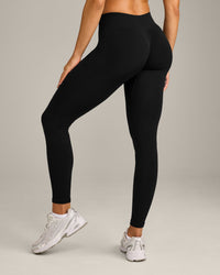 EnhanceLift™ Seamless Leggings with Grey Logo | Black