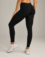 EnhanceLift™ Seamless Leggings with Grey Logo | Black