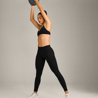EnhanceLift™ Seamless Leggings with Grey Logo | Black