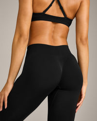 EnhanceLift™ Seamless Leggings with Grey Logo | Black