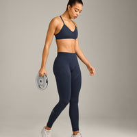 EnhanceLift™ Seamless Leggings with Grey Logo | True Blue