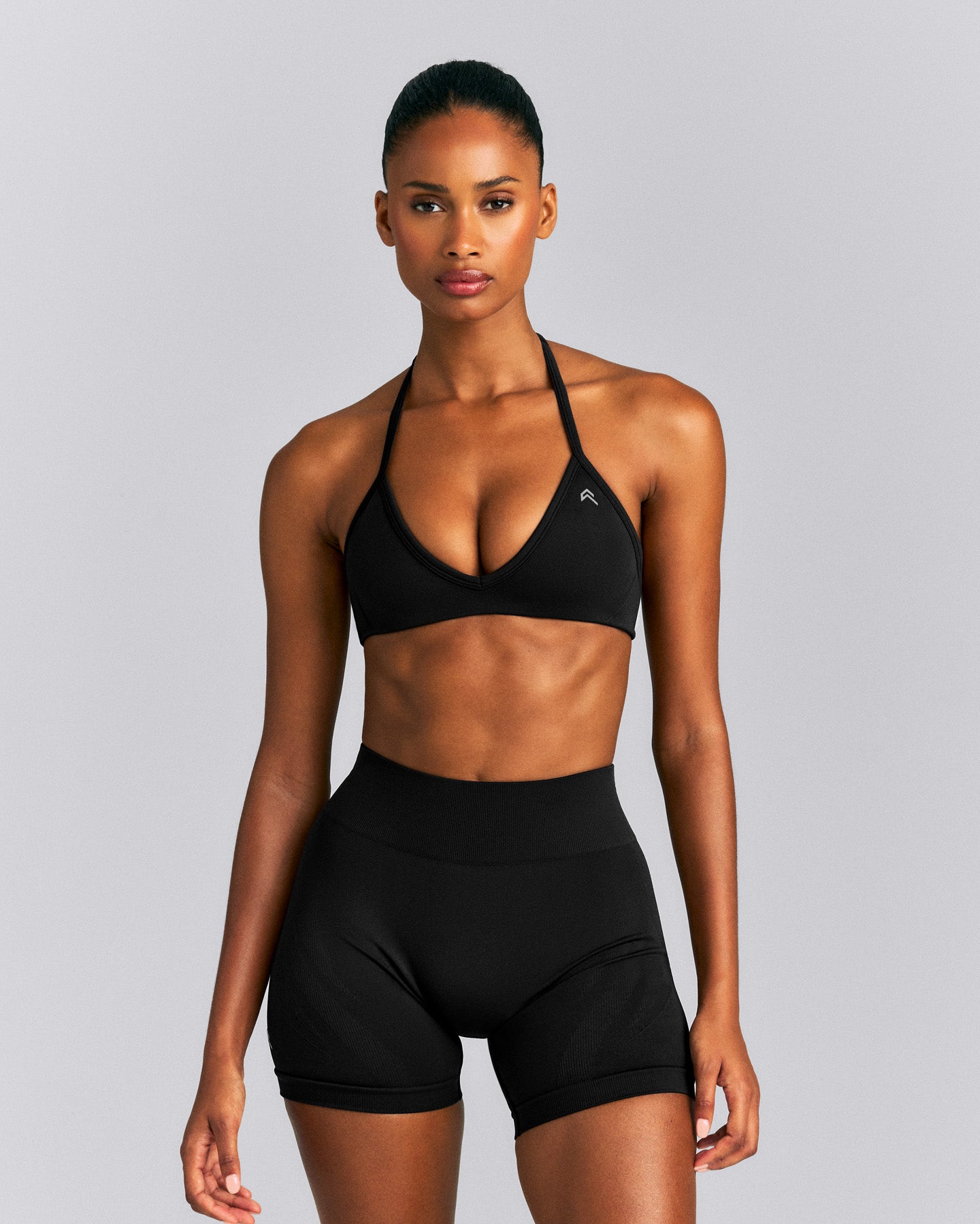 EnhanceLift™ Seamless Minimal Halter Neck Bralette | Black