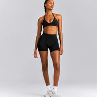EnhanceLift™ Seamless Minimal Halter Neck Bralette New Branding | Black