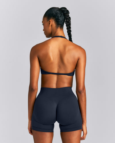 EnhanceLift™ Seamless Minimal Halter Neck Bralette | True Blue