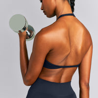EnhanceLift™ Seamless Minimal Halter Neck Bralette | True Blue
