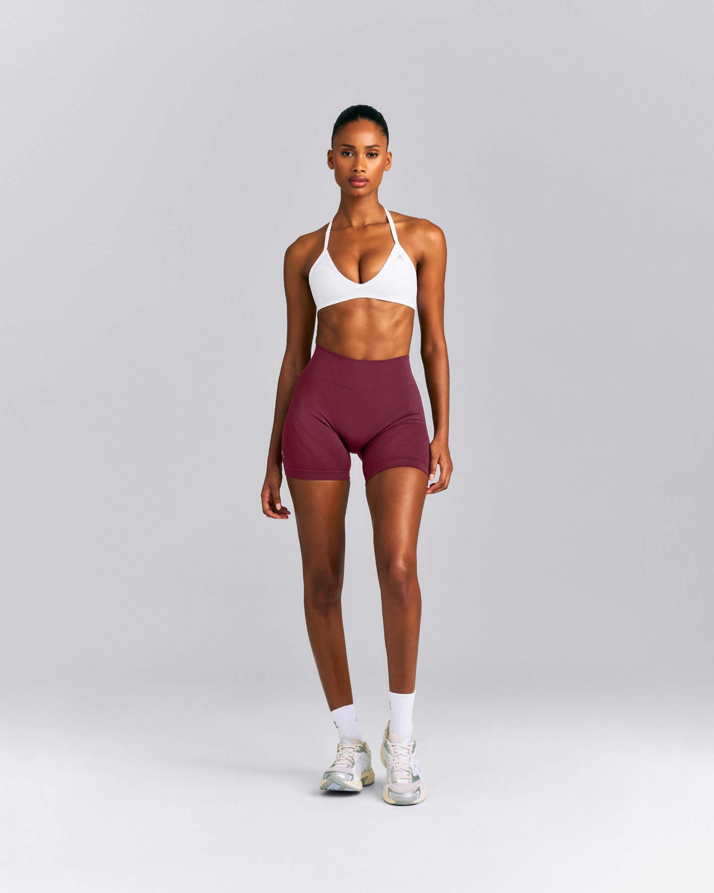 EnhanceLift™ Seamless Minimal Halter Neck Bralette | White