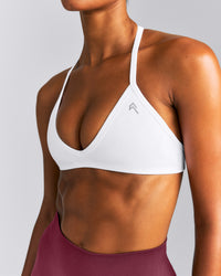 EnhanceLift™ Seamless Minimal Halter Neck Bralette | White