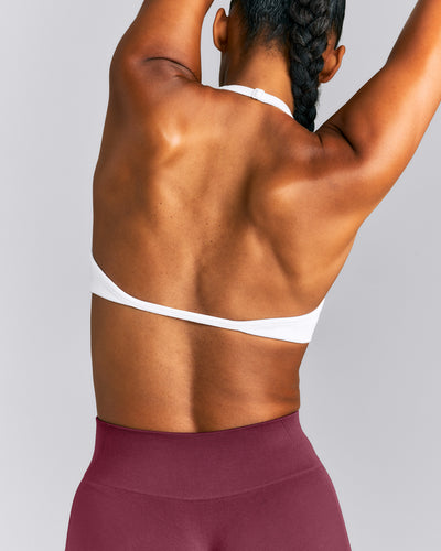 EnhanceLift™ Seamless Minimal Halter Neck Bralette | White