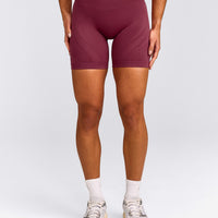 EnhanceLift™ Seamless Shorts with Grey Logo | Burnt Maroon